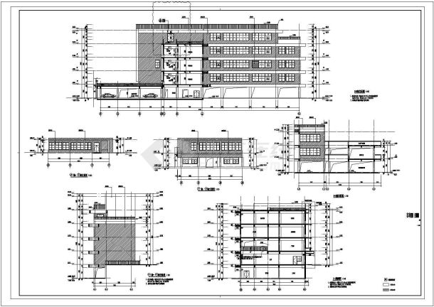 上海某重点大学6800平米5层框架结构教学楼全套建筑设计CAD图纸-图一