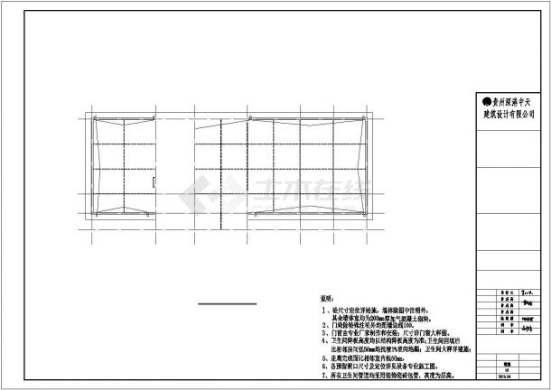 襄阳市第七中学1300平米4层框架结构教学楼全套建筑设计CAD图纸-图二