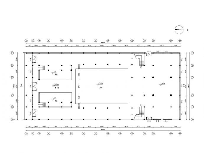 某中式戏台、祠堂等设计cad详细建筑施工图_图1