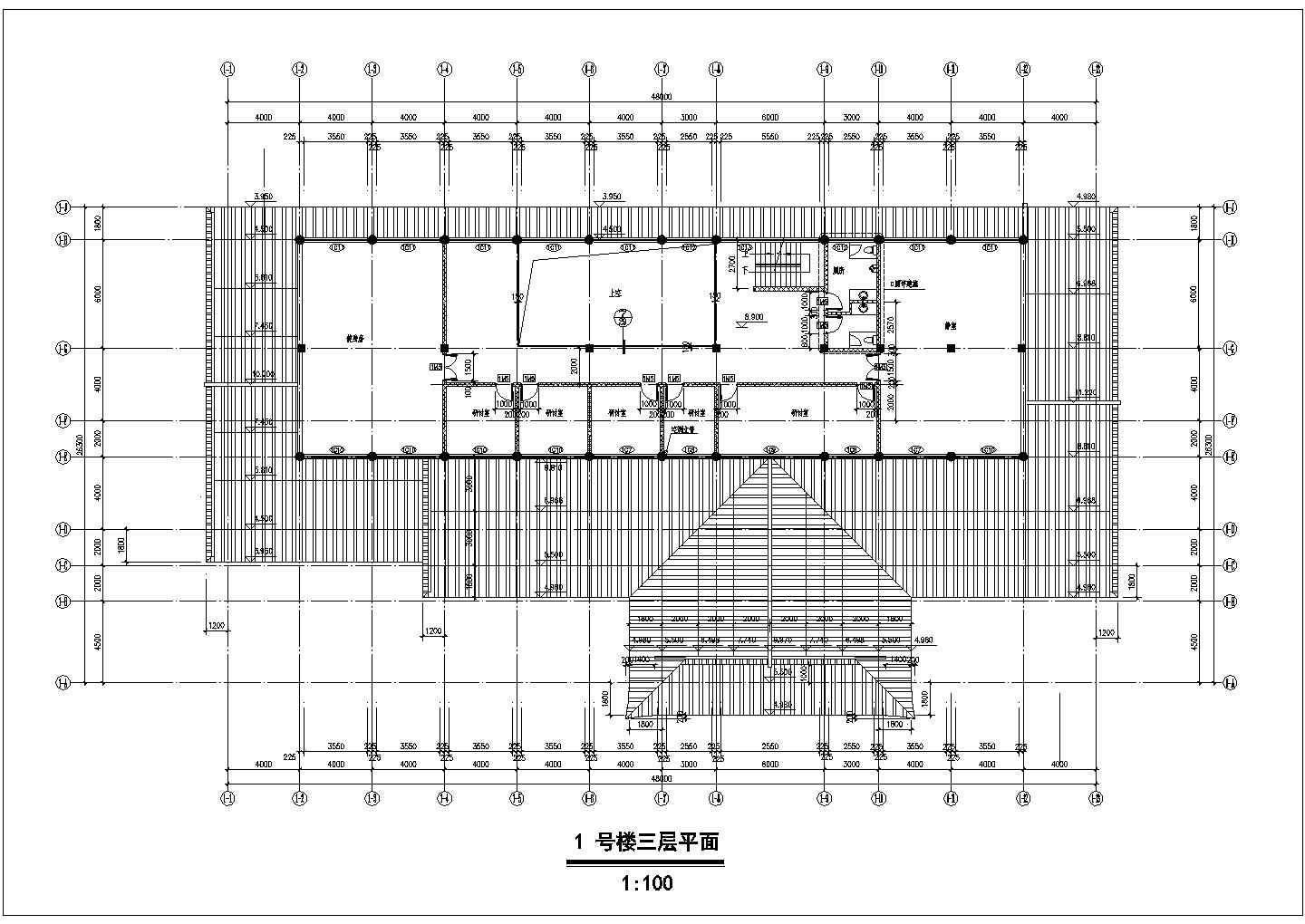 太湖之滨三层仿古别墅设计cad详细建筑施工图