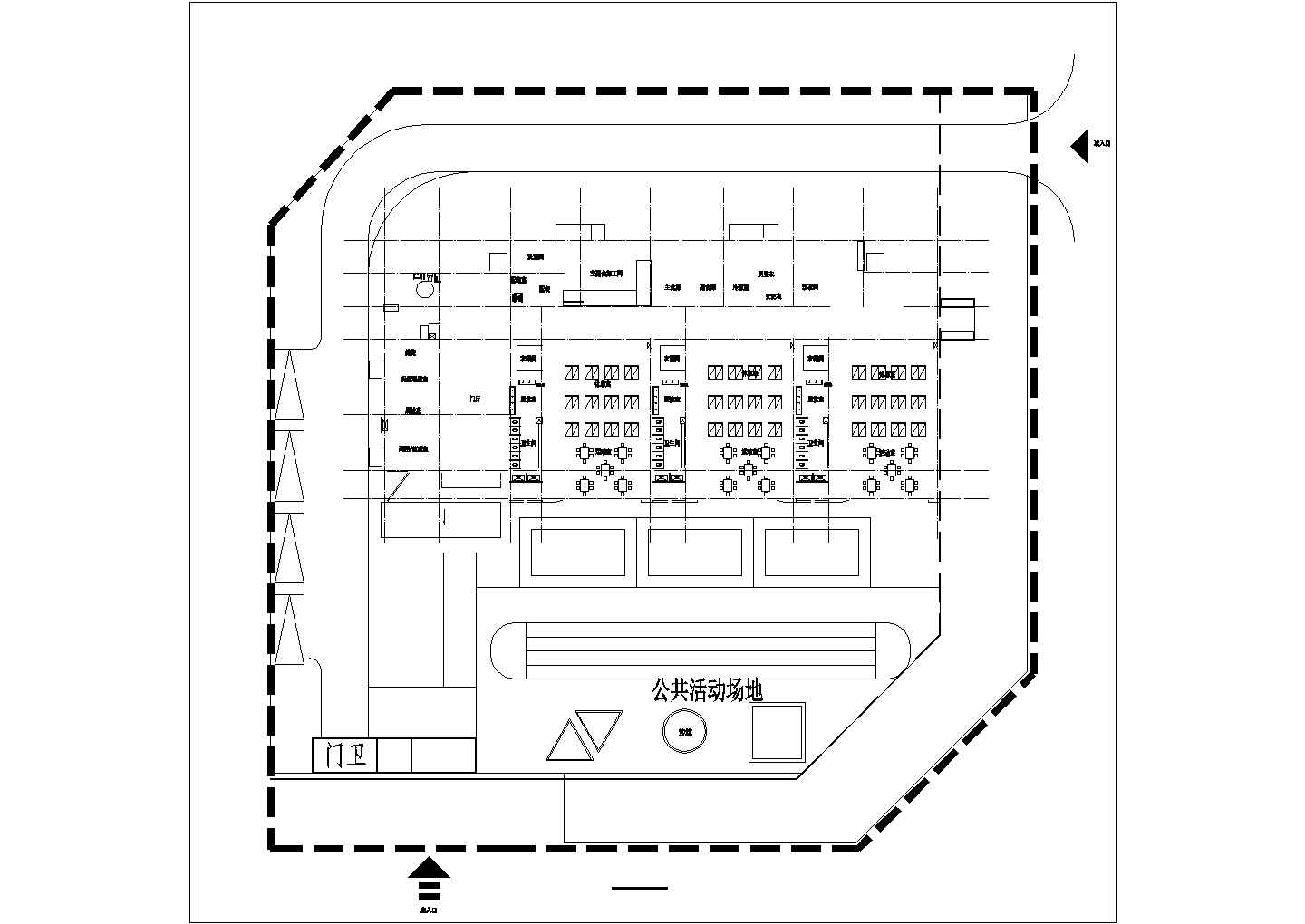 锦州市万福花园小区3层框架结构幼儿园全套建筑设计CAD图纸
