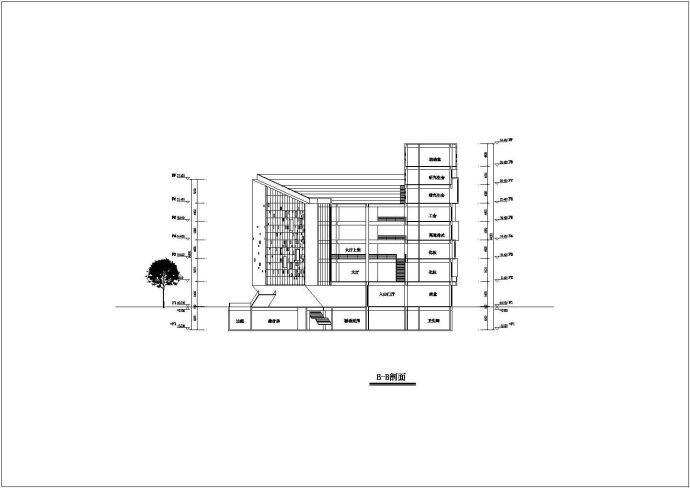 上海市大剧院1.4万平米8层框架结构文工团大楼建筑设计CAD图纸_图1