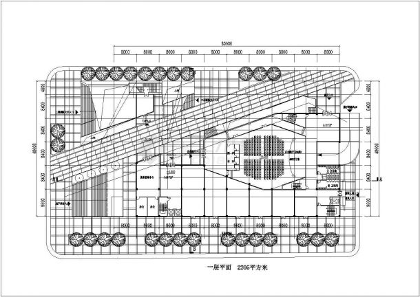 上海市大剧院1.4万平米8层框架结构文工团大楼建筑设计CAD图纸-图二