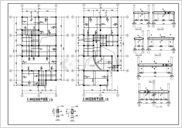 某5层小型住宅砖混结构建筑设计施工CAD图纸-图二