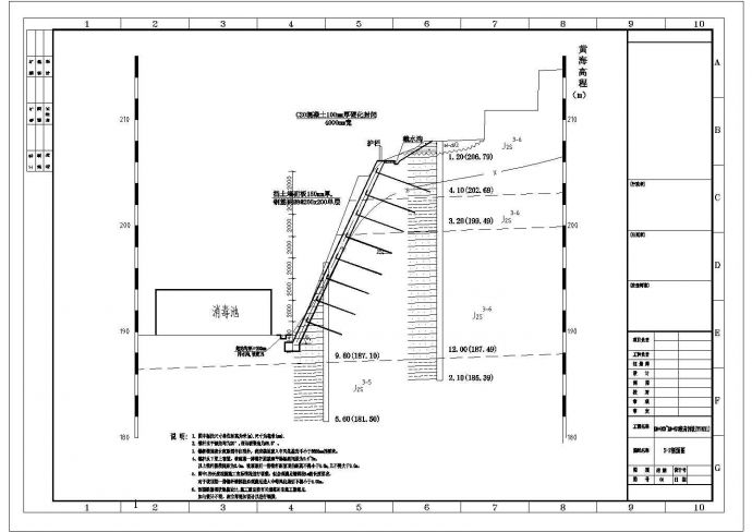某地水厂高切坡防护工程CAD规划参考图_图1