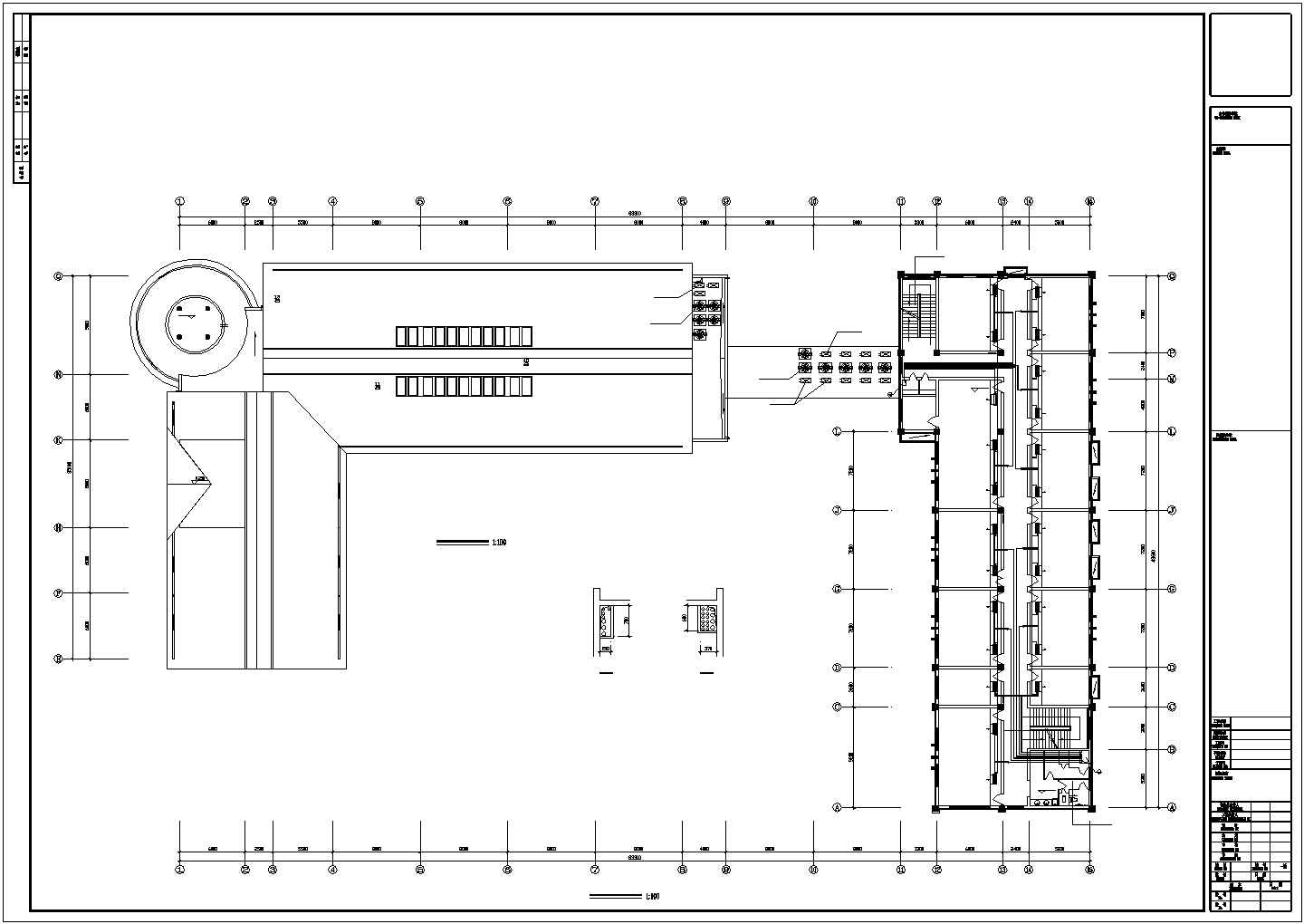 某邮政大楼空调管网系统设计施工CAD图纸
