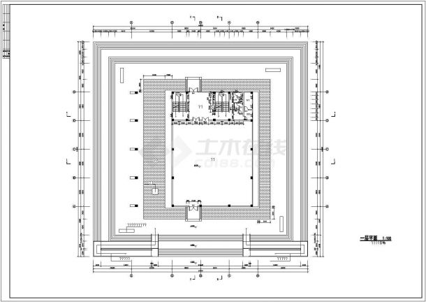 大型博物馆建筑规划CAD平面参考图-图一