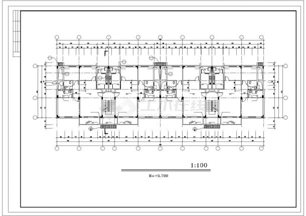 某六层框架结构大学生宿舍公寓设计cad全套建筑施工图（含设计说明）-图二