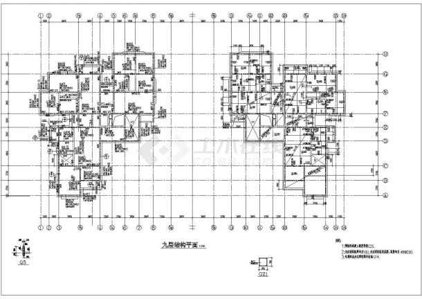 高档商住楼结构CAD建筑设计施工图-图二