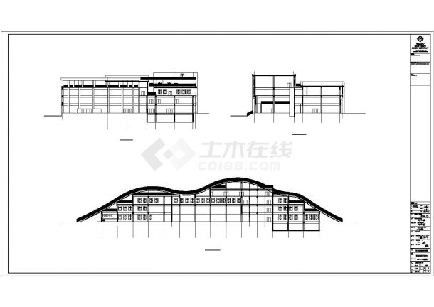 临江市体育馆1.4万平米4层框架结构健身中心全套建筑设计CAD图纸-图一