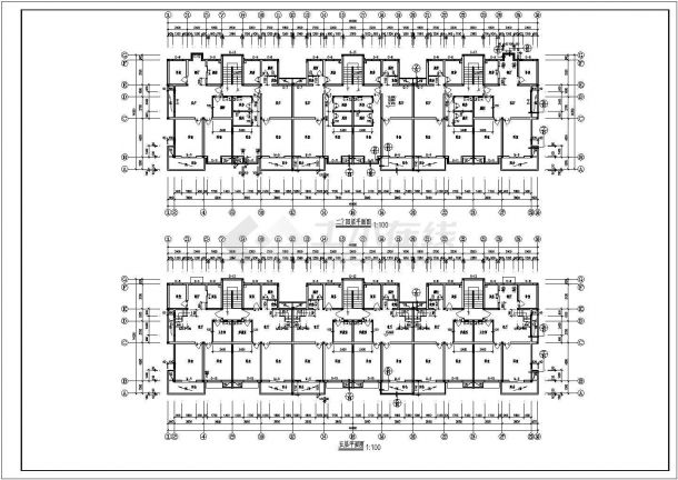 3781平方米5层单身公寓砖混结构设计施工cad图纸，共七张-图二