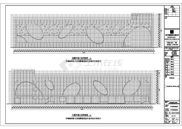 连云港市体育馆内部三层石漆外墙室内游泳馆建筑设计CAD图纸-图二