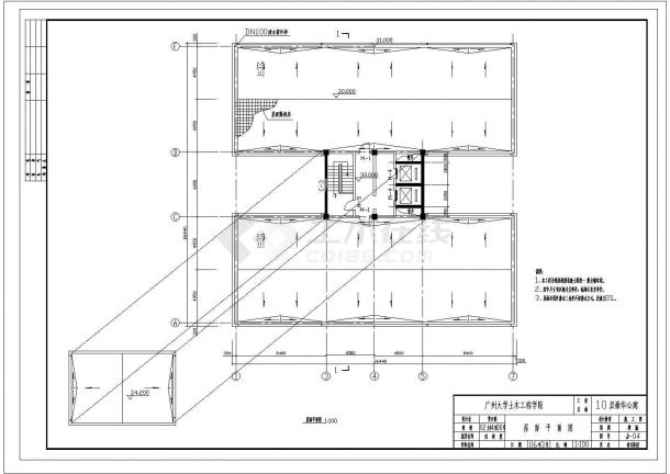 10层框架剪力墙公寓建筑施工cad图(含计算书，毕业设计)-图一