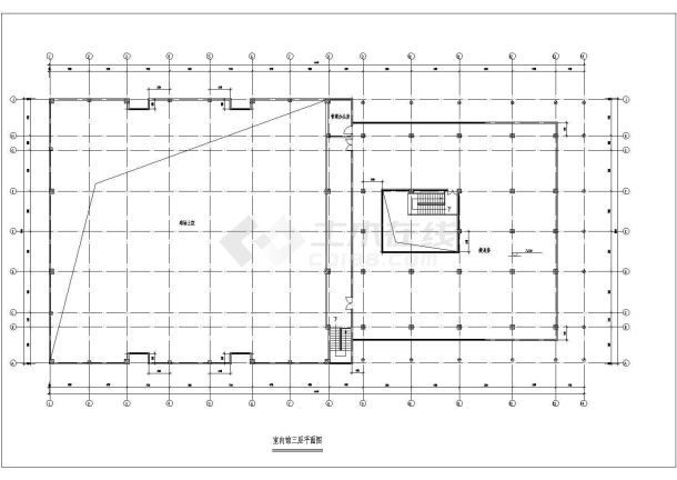 长67.85米 宽34米 3层室内体育馆及室外看台建筑施工图【平立剖 看台平面剖面】，共7张图纸-图一