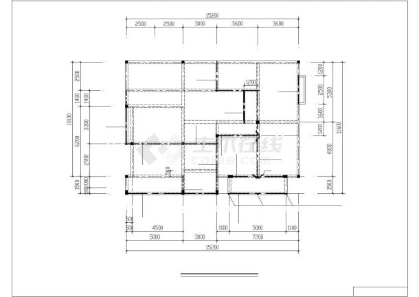 某地区二层美式别墅建筑结构设计CAD施工图（有效果图）-图一
