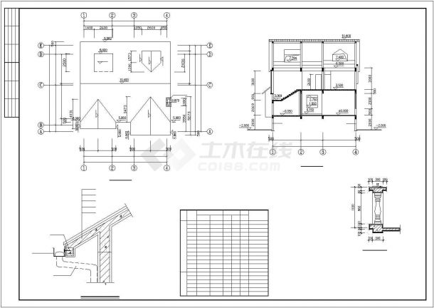 某三层东南亚风格别墅建筑施工图纸（3张图纸）-图一