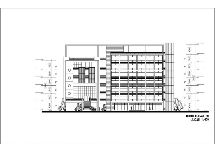 常州市金坛区第一文化馆7层框架结构综合楼平立面设计CAD图纸_图1