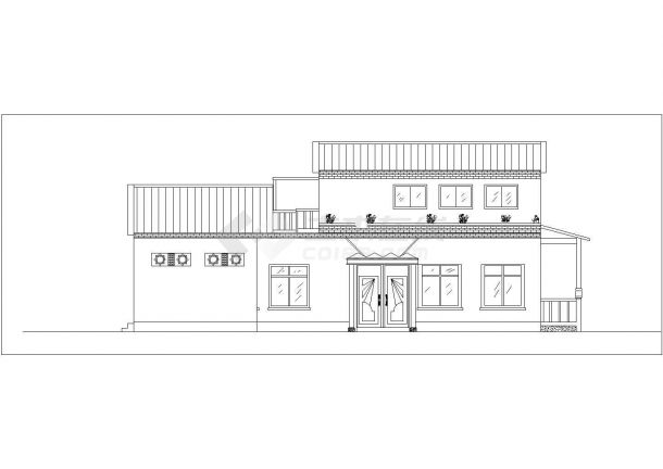 厦门市某民宿度假村2层砖混结构休闲咖啡店建筑设计CAD图纸-图二