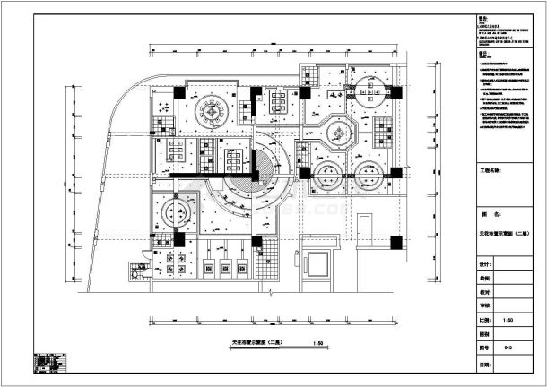 餐馆室内设计装饰全套CAD施工图-图二