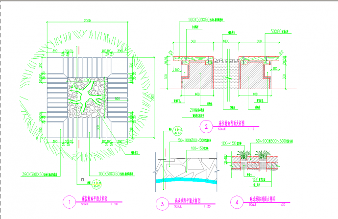西安市引镇中心广场景观工程设计cad全套施工图纸_图1
