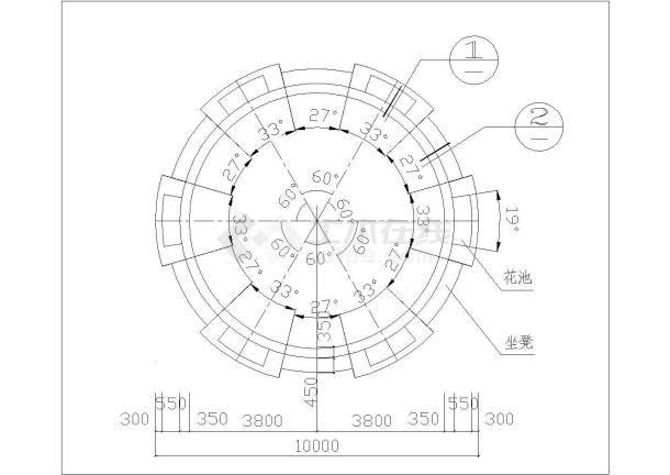 某休闲景观凳池设计cad建筑施工详图-图一