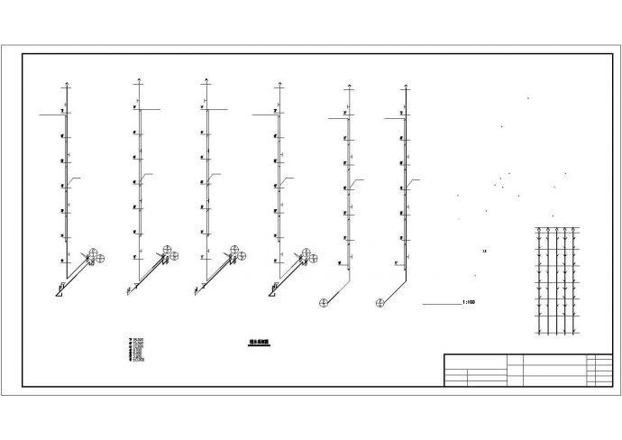 某7层(1梯2户5单元)住宅楼给排水施工图纸（标注明细）（ 长83.3米* 宽13.4米 ）_图1