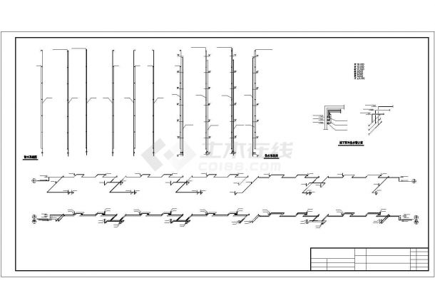 某7层(1梯2户5单元)住宅楼给排水施工图纸（标注明细）（ 长83.3米* 宽13.4米 ）-图二