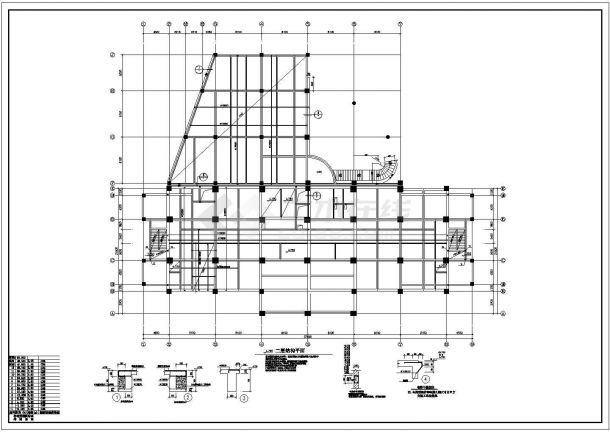 某现浇钢筋混凝土框架结构商务中心大楼（高度48.8米）设计cad全套结构施工图（含设计说明）-图一