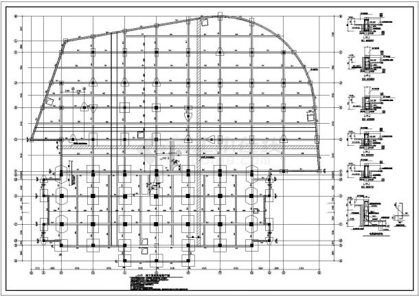某现浇钢筋混凝土框架结构商务中心大楼（高度48.8米）设计cad全套结构施工图（含设计说明）-图二