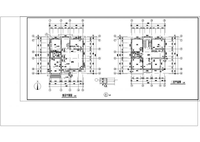 二层成套别墅建筑 cad设计施工图_图1