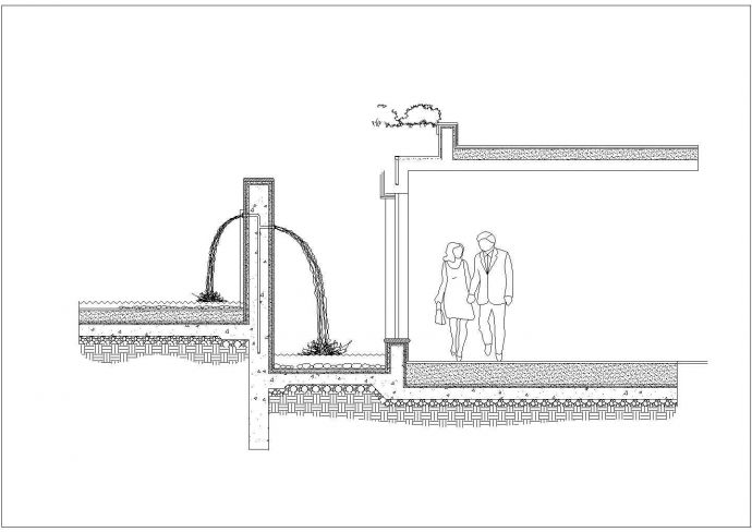 某城市休闲广场跌水池规划设计cad施工详图_图1