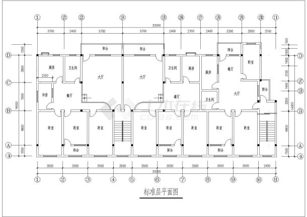 6层商住大楼全套建筑结构施工图-图一