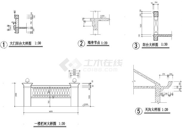 【上海】某地标准多层别墅设计施工全套cad图纸-图二