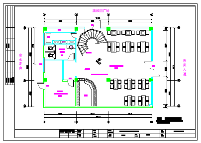 毕兹卡西餐咖啡厅室内装修设计CAD图纸-图二