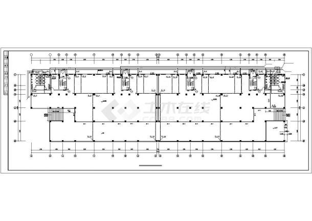 某 7+1跃层(1梯2户4单元)住宅楼给排水施工图纸（标注明细）（长84.72米 *宽22.2米）-图一