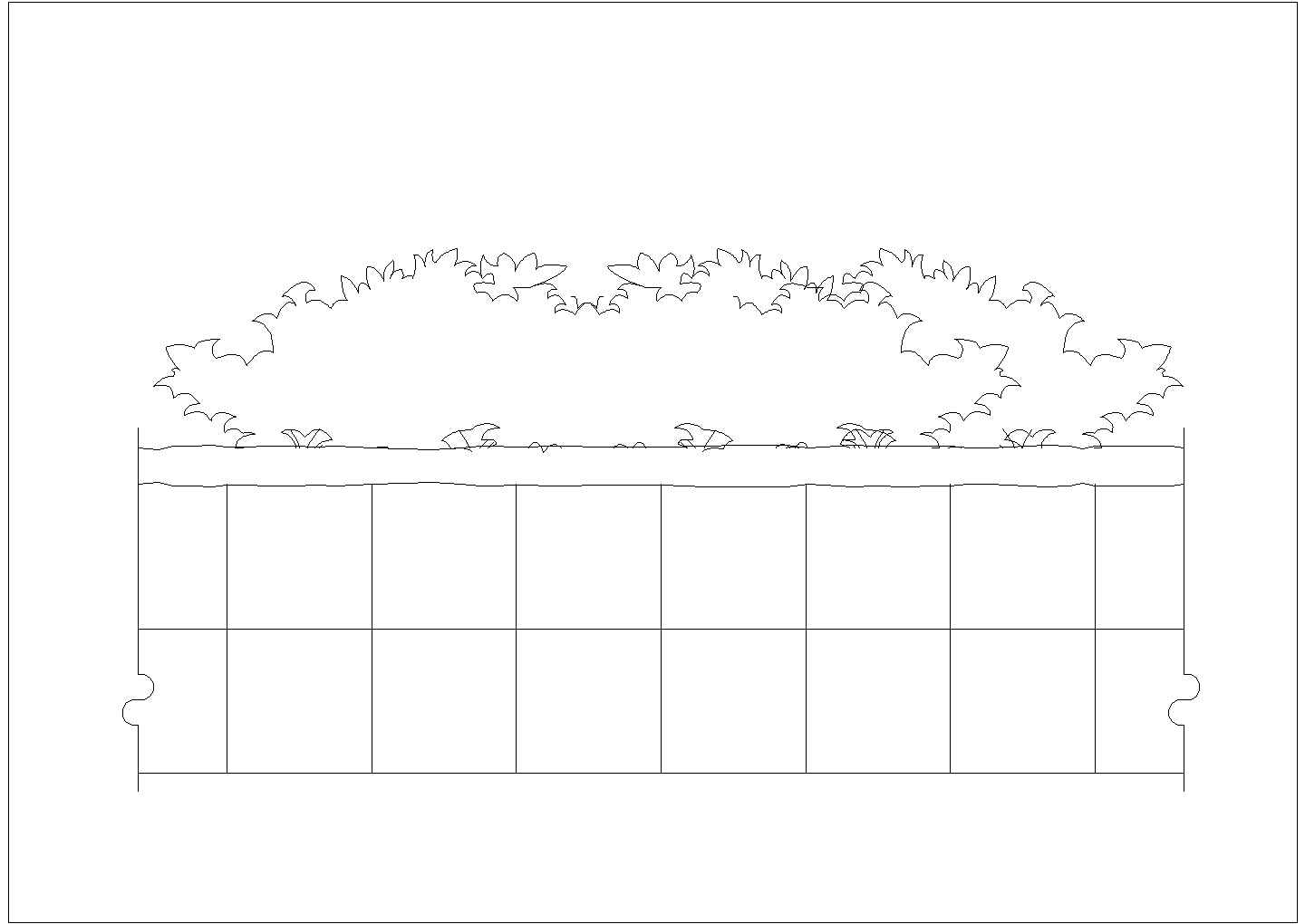某园林广场内花坛设计cad施工详图（英文标注）