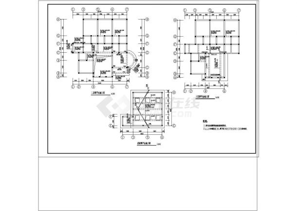 某别墅结构建筑全套 cad设计图-图二