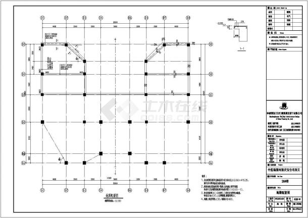 某框架结构三层私家别墅设计cad详细结构施工图（含设计说明）-图一