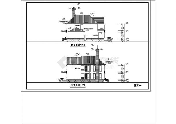 某两层整套别墅CAD建筑设计施工图-图二