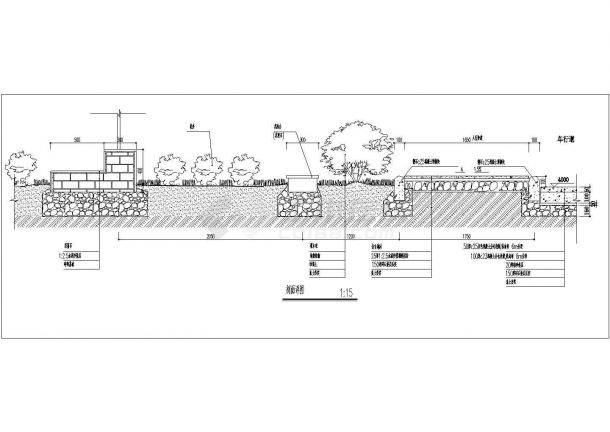 某高档住宅小区入口迎宾花坛设计cad施工详图-图二