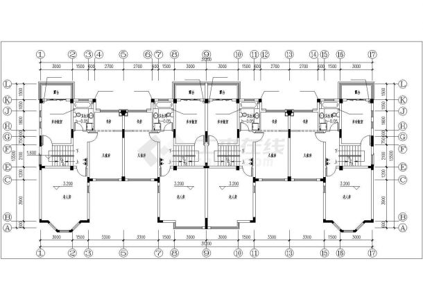 无锡市澜春园小区3层框架结构双拼别墅给排水设计CAD图纸-图二