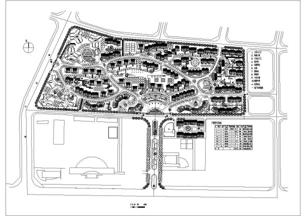 某多层住宅小区规划设计cad总平面施工图（含户型设计指标）-图一