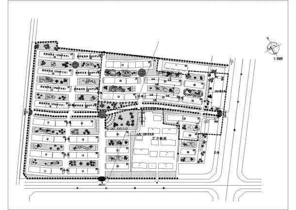 某高品质多层生活小区规划设计cad总平面施工图-图一