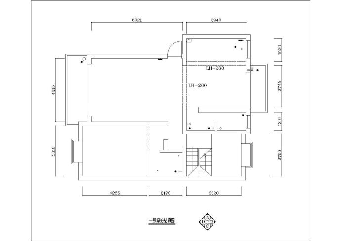 某地古典风格二居装修设计cad施工图_图1