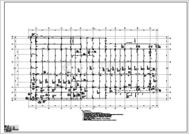 某多层框架剪力墙结构报告厅设计cad全套结构施工图纸（含设计说明）-图一