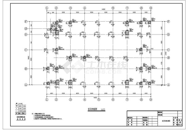 某预应力梁混凝土结构二层体育馆设计cad全套结构施工图-图一