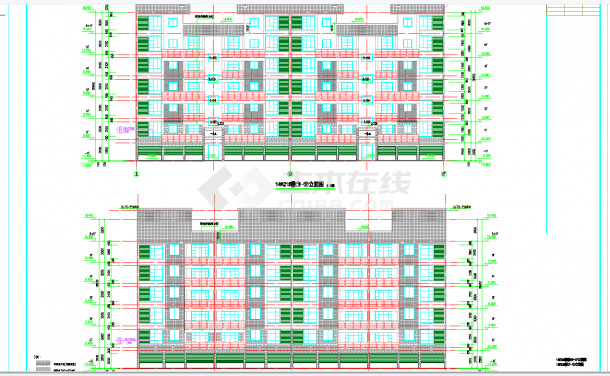 都江堰某住宅小区五层板式住宅楼建筑施工图CAD图纸-图二