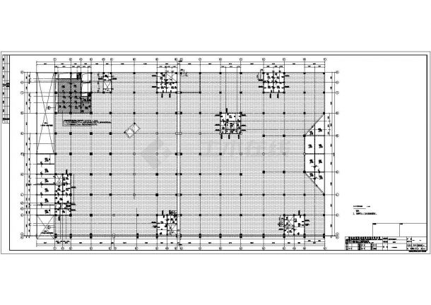 某多层框架结构商业办公综合楼设计cad全套结构施工图（含设计说明）-图二