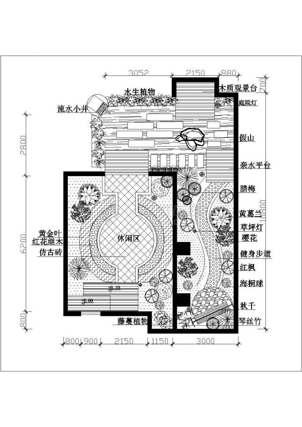 中式古典花园景观施工图-图一