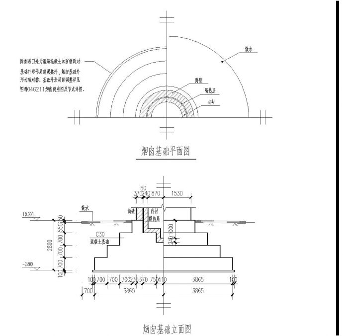 黑龙江某锅炉房基础设计节点构造详图_图1